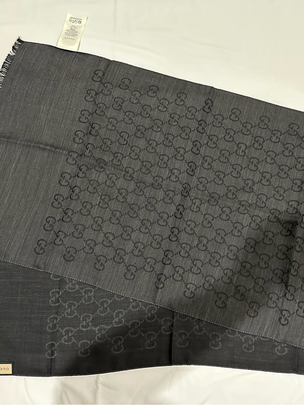 Gucci GG Scarf in Charcoal Black